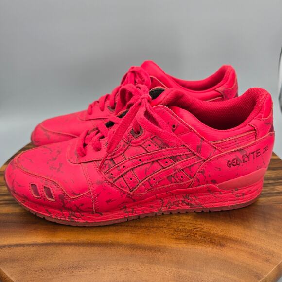 Asics Gel Lyte III Shoes Mens 10.5 Red Marble Pack Leather Athletic Sneakers main image 5
